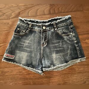 Distressed Denim Shorts
